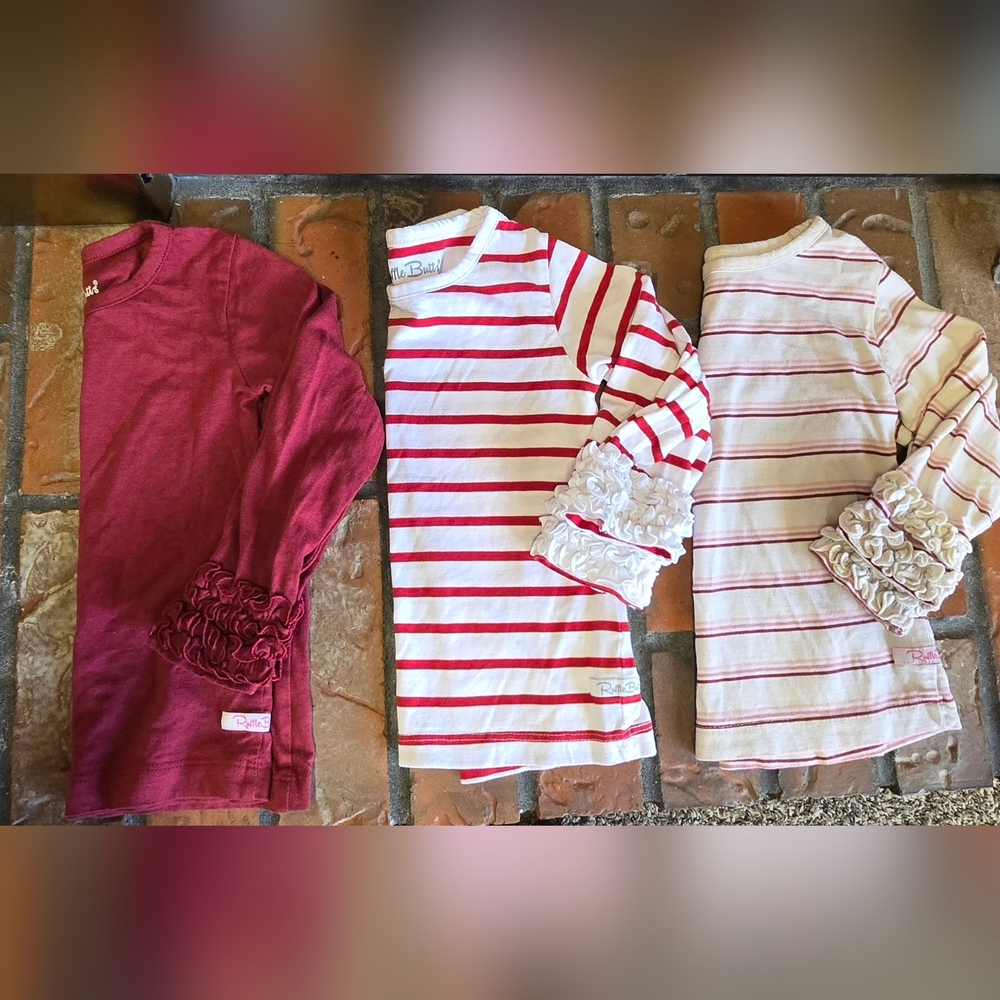 3 size 2T. RuffleButts Long Sleeve Shirts